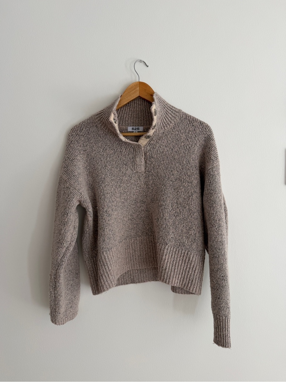 525 America Taupe Half-Zip 1/4 Neck Sweater